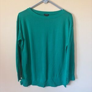 Talbots Teal Sweater Ruffle Hem M
